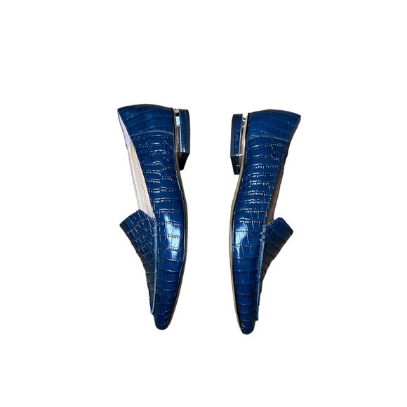 Franco Sarto Starland Croc-Embossed Leather Loafer Navy Size 7.5 M - Picture 3 of 9